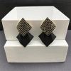 High-end silver stud earrings, Korean-style irregular geometric diamond-shaped earrings, female Internet celebrity Klein blue earrings details Picture